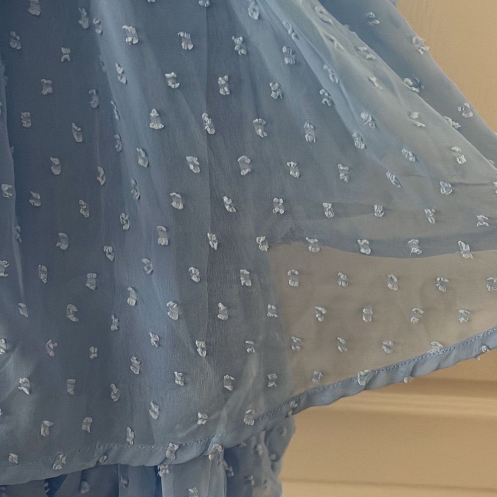 Jessica Simpson Periwinkle Tiered Dress Tie-Back Size Medium - Picture 3 of 4
